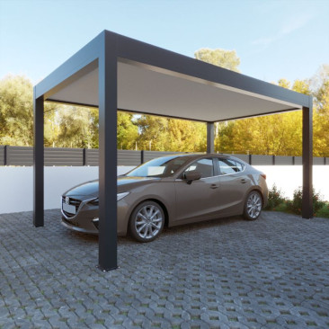 Carport Aluminium Toit Plat ERATO  Autoporté Sur Mesure