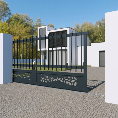 Portail HELIOS Coulissant 2 Vantaux Aluminium Sur Mesure à Motoriser