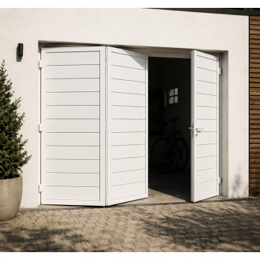 Porte de Garage Aluminium à Battant Ourania Série FROIDE 3 vantaux Sur mesure