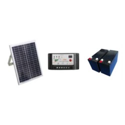 Panneau Solaire avec Chargeur et 2 Batteries