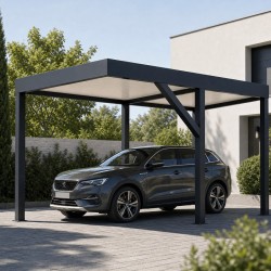 Abrigo de Viatura Autoportante Telhado Plano com Abertura à Medida