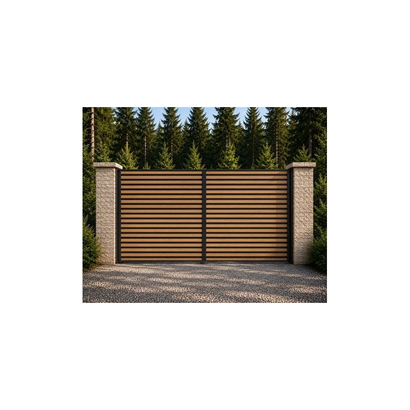 Portail NATURAIME Sapins Coulissant Sur Mesure